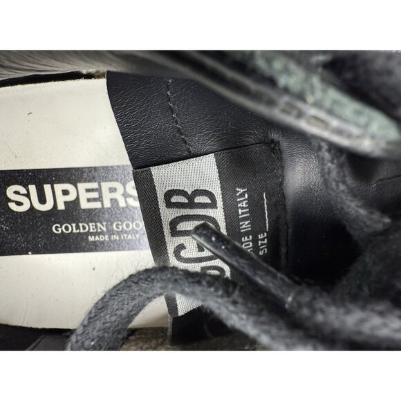Golden Goose Super-Star Leather Sneakers in Black and White Size 41 - Picture 6 of 16